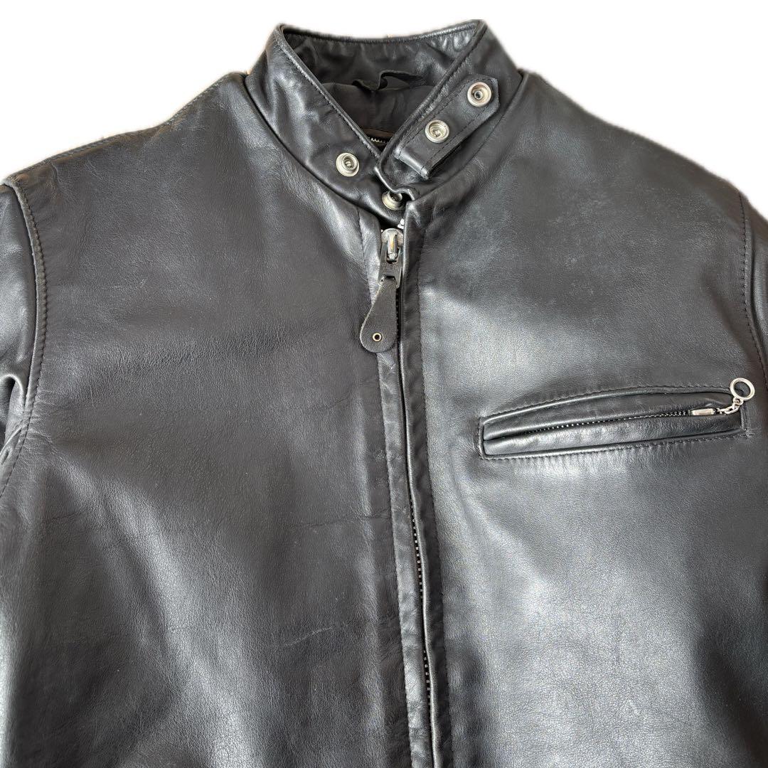 SCHOTT★シングルライダースジャケット 641U ボアライナー付 36タロン