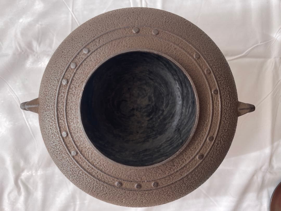 茶釜 萬代屋釜 釜師 橋本辰敏作 蓋付 茶道具 送料込み