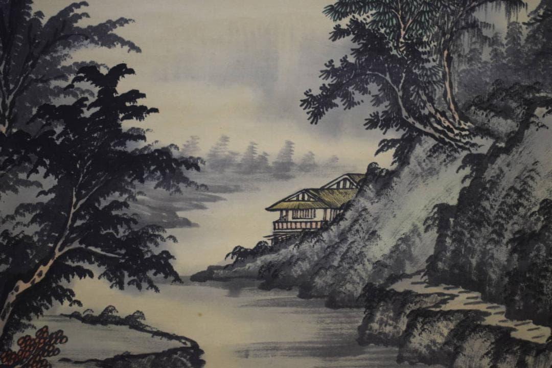 不詳/作者不詳/山水図/布袋屋掛軸HH-427