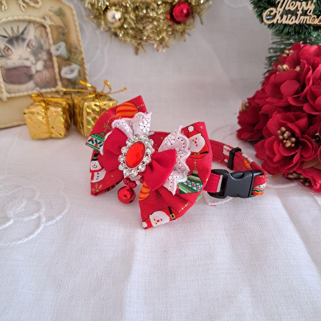 クリスマスシリーズ(赤オーナメント)わんちゃん猫ちゃん用首輪