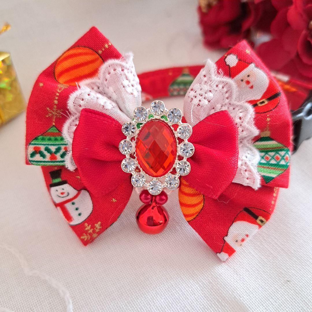 クリスマスシリーズ(赤オーナメント)わんちゃん猫ちゃん用首輪