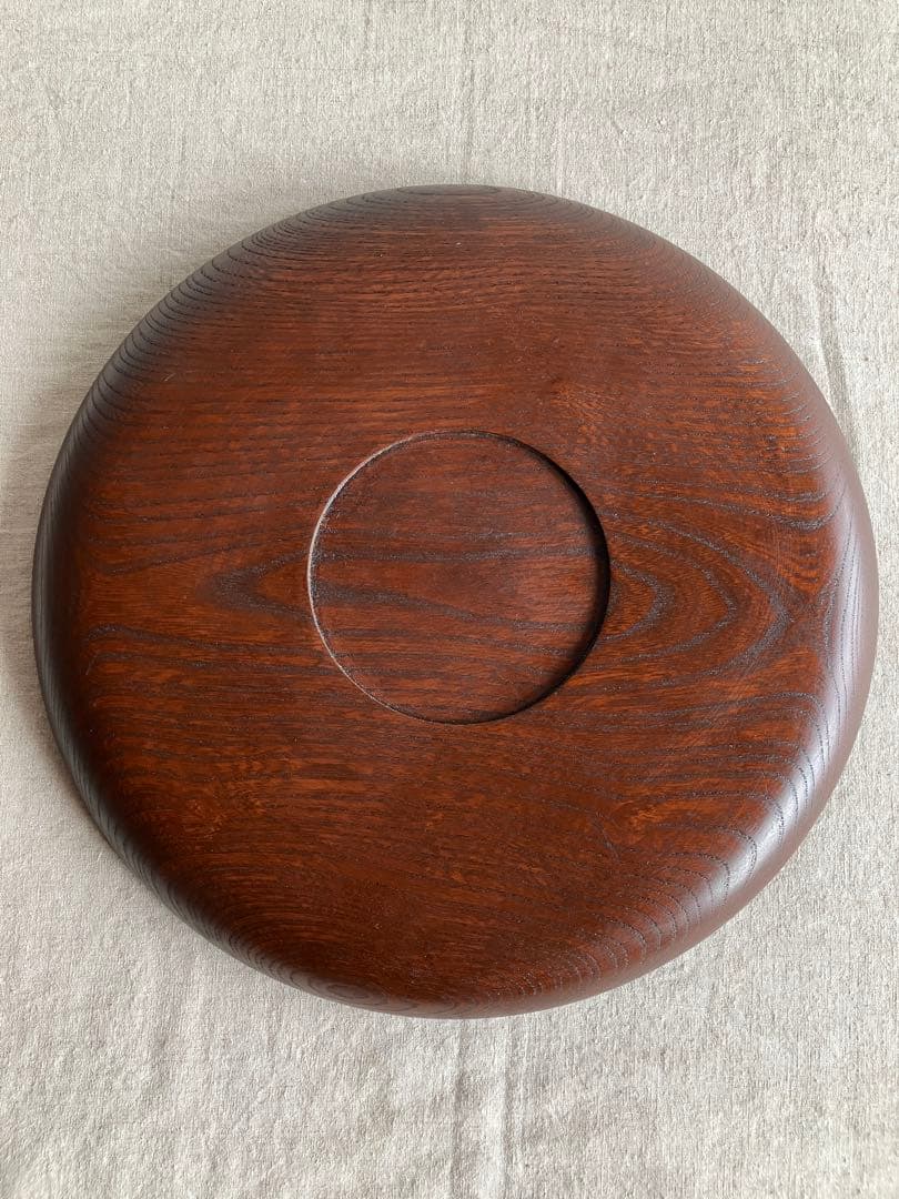 市川銕琅　欅飾盆　翁面白色尉　蜀江文狩衣　千秋萬歳　鉄筆木彫彩色　お茶道具