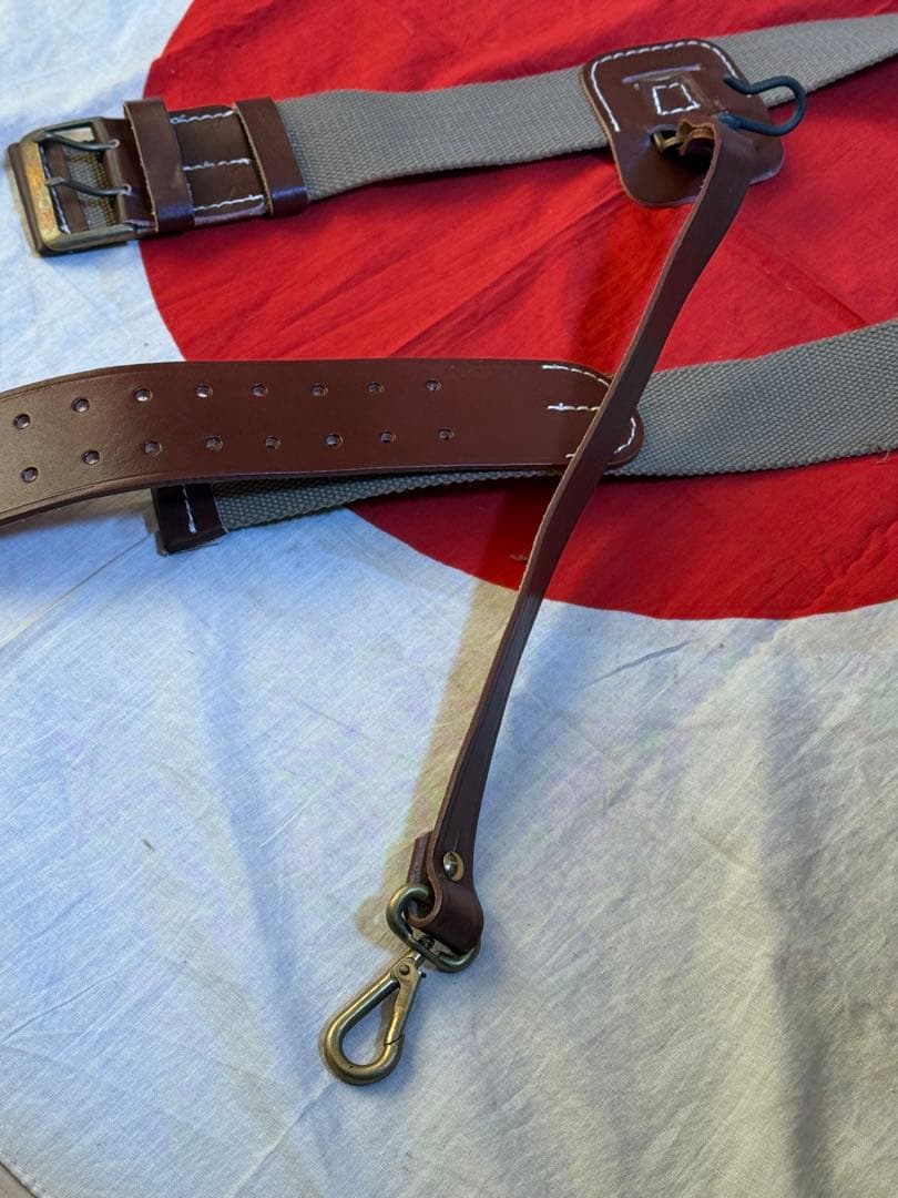 大日本帝国　日本陸軍 将校用刀帯（レプリカ）略刀帯 軍刀吊り 刀帯　将校　士官