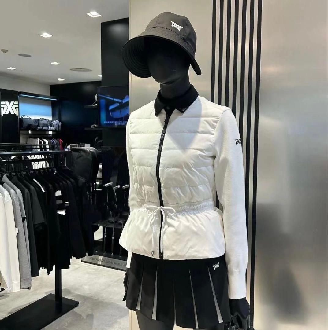 PXG 新作ゴルフ ウェア レディース ジャケット ダウン ニット トップス白M