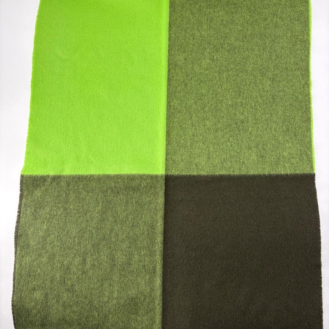 16743✨レア✨HERMES カシミヤ100% 刺繍ロゴ バイカラー マフラー