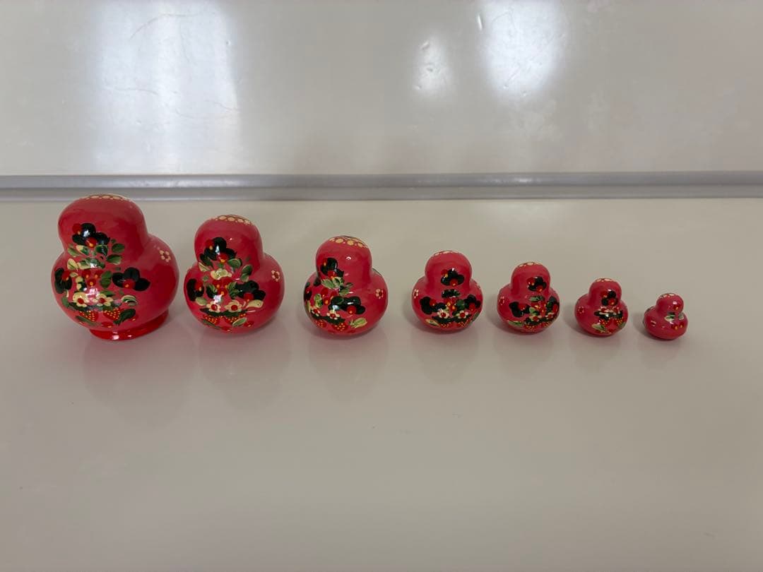 ロシア　ピンクのマトリョーシカ 8個セット