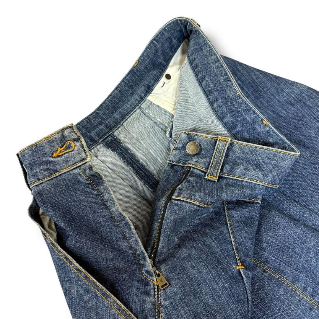 【美品】ルイヴィトン デニム膝丈フレアスカート 38サイズ イタリア製