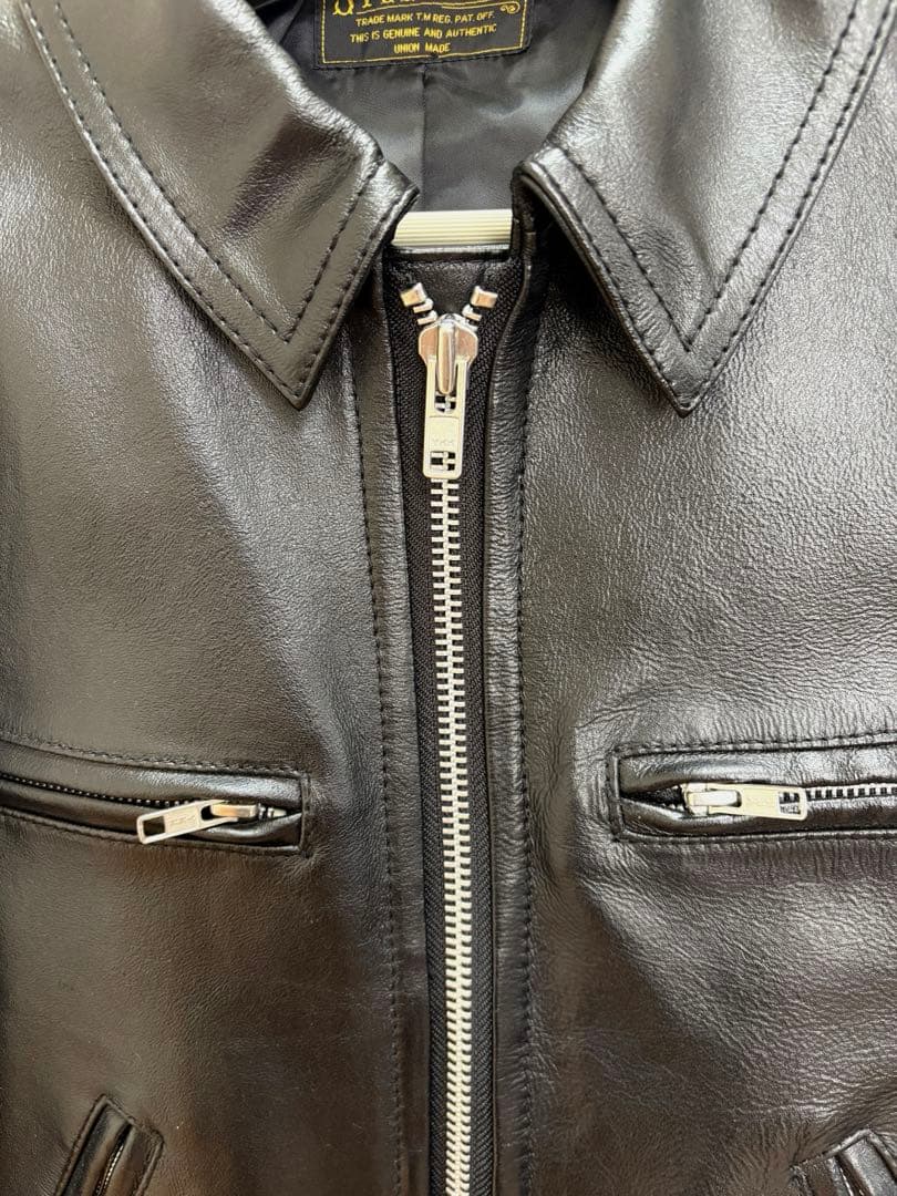 【ほぼ未使用】本革 リアルレザー　ジャケット ブラック　牛革　値下げしました！