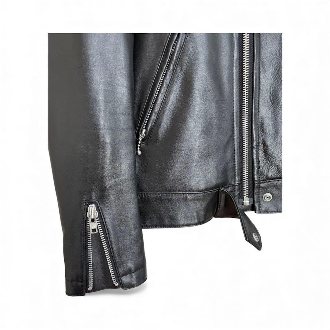 【ほぼ未使用】本革 リアルレザー　ジャケット ブラック　牛革　値下げしました！