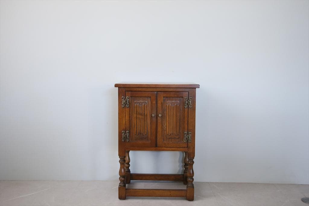 英国アンティーク木製カップボード/キャビネット/キッチン収納/飾り棚91-170