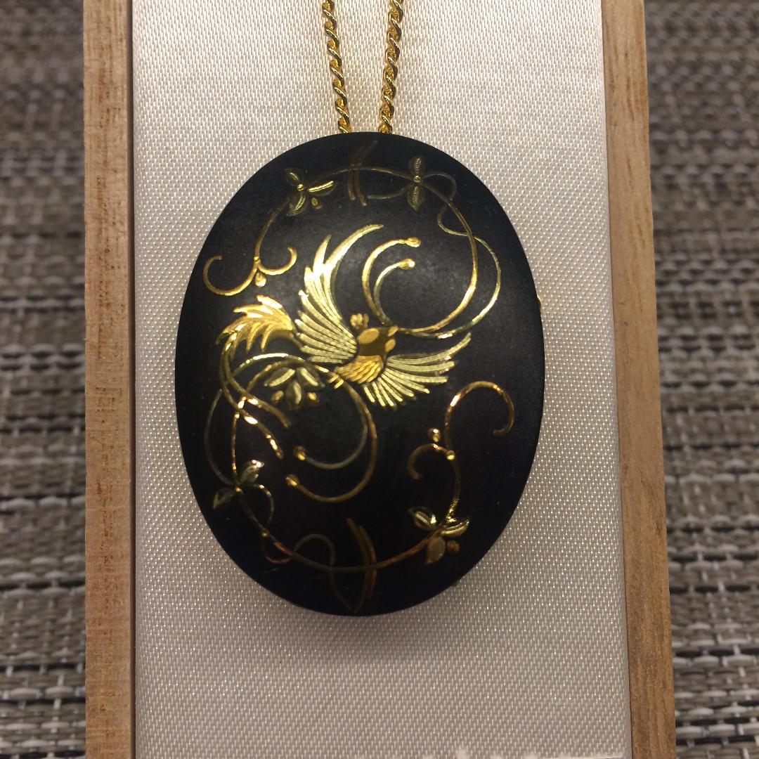 肥後象嵌光助　鳳凰ブローチペンダント