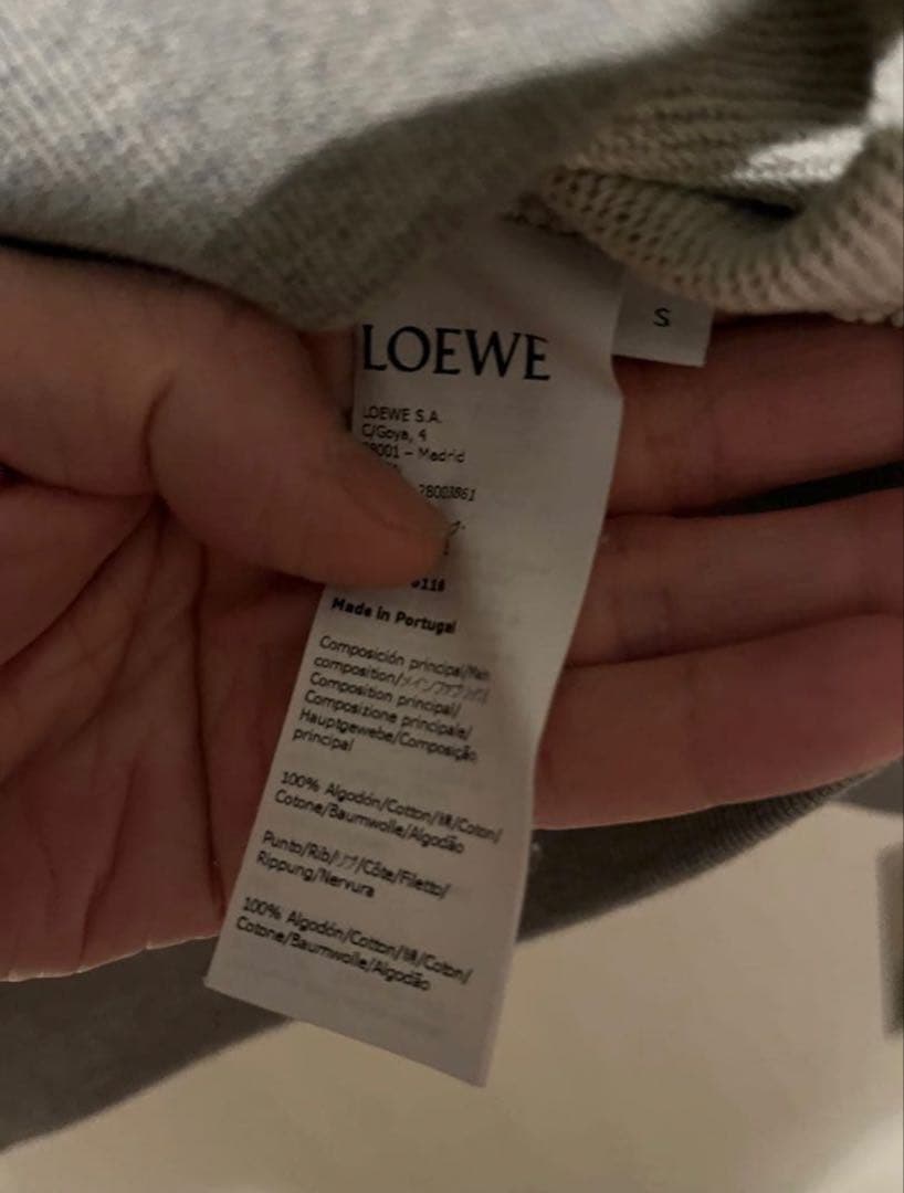 ゆ*う様 LOEWE グレー パーカー Sサイズ　22SS