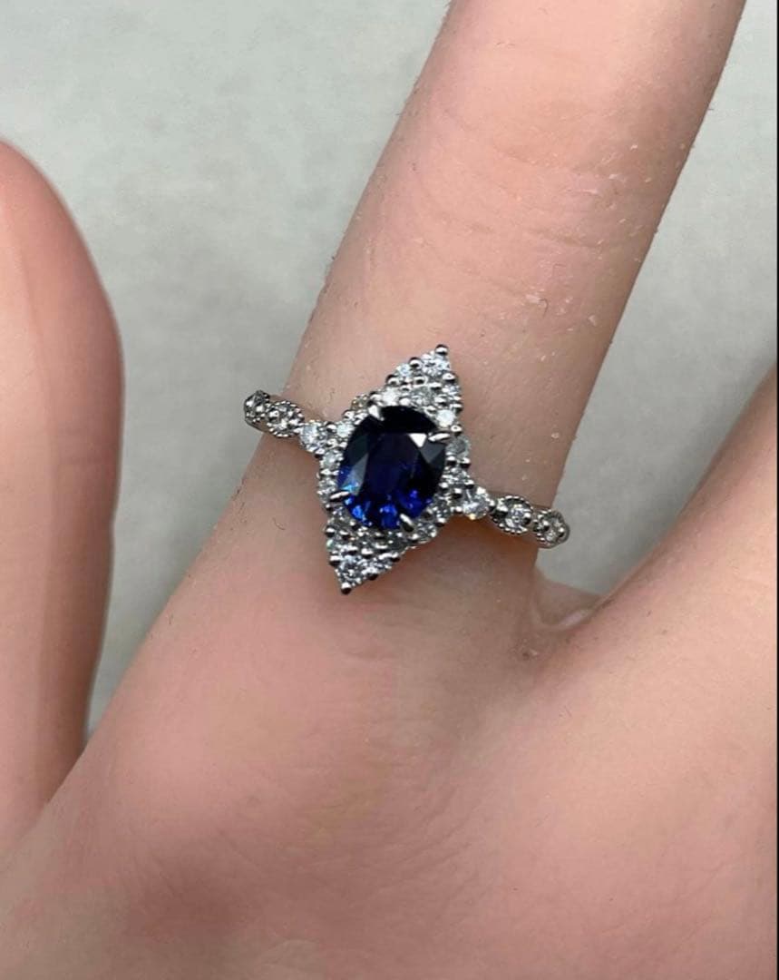 JK2★高級 ロイヤルブルーサファイア1.02ct D リング 鑑付