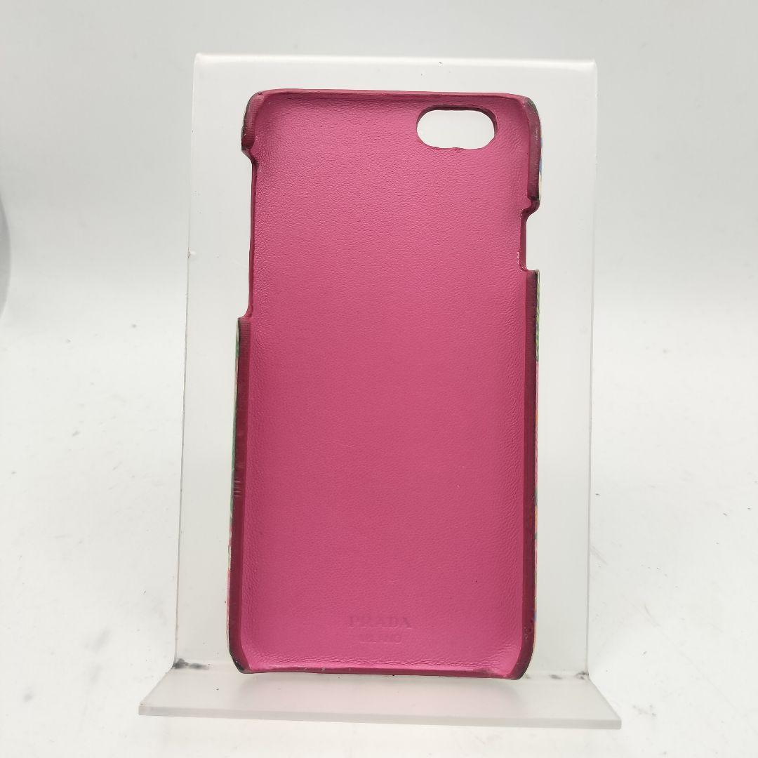 プラダ　iPhone6ケース　ハードケース　トロピカル柄　サフィアーノ　ピンク
