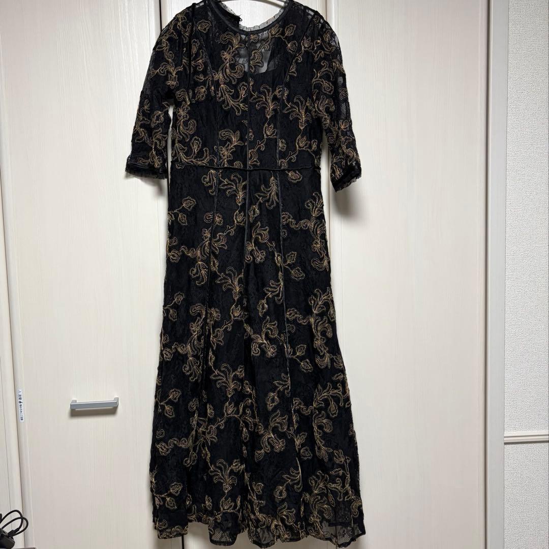 本日限定価格　【FRAY I.D】チュールレースラメ刺繍ドレス