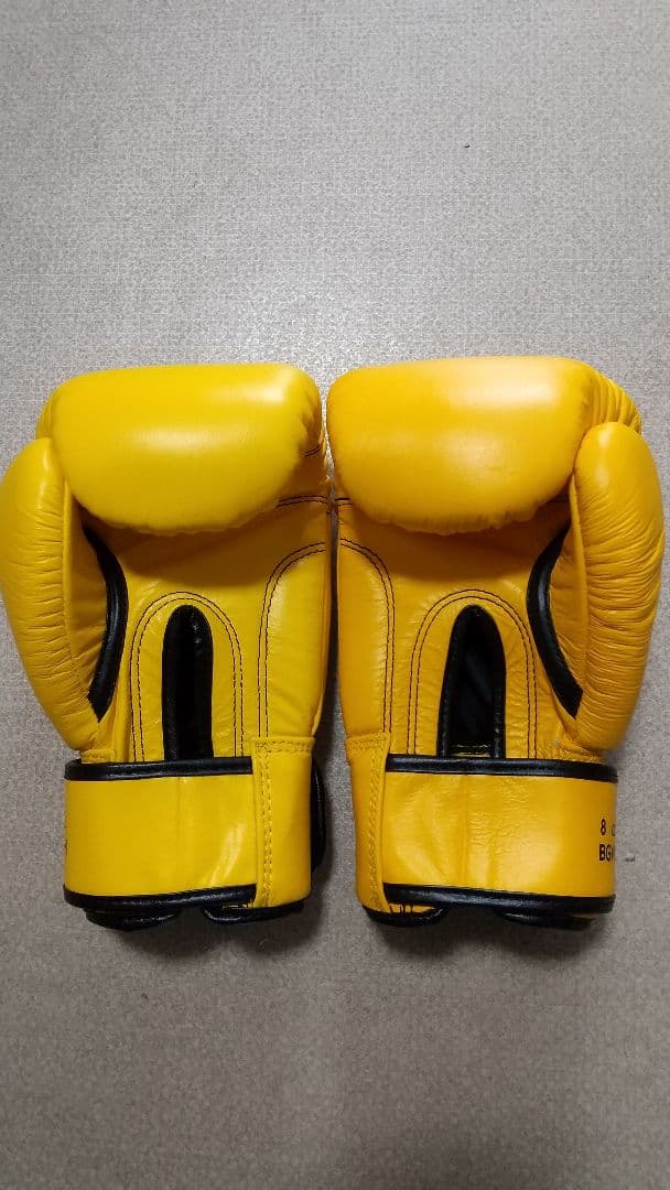 本革製WINDYボクシンググローブ 8oz 黄色 キックボクシング