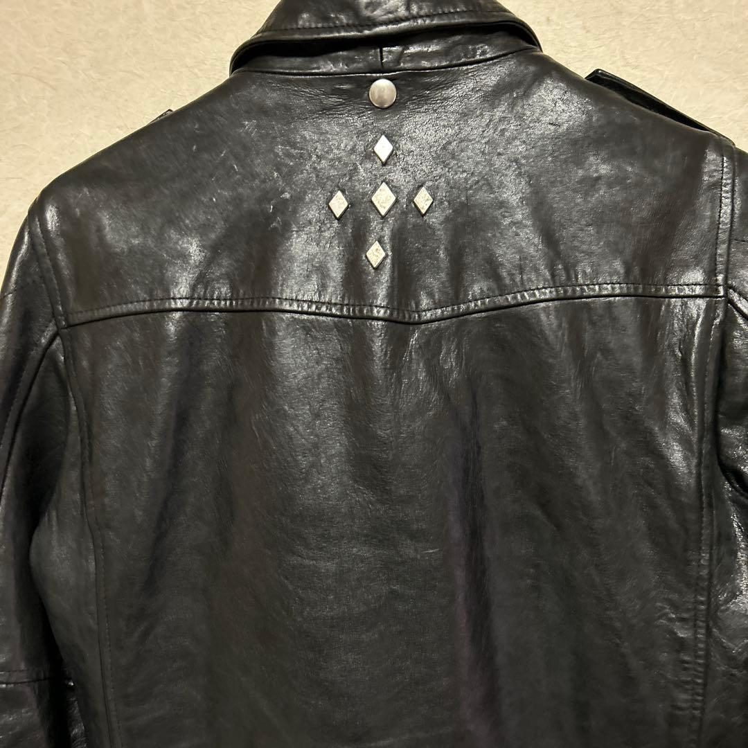 ス*ス様 お値下げ！ゴールデングース　スタッズ付きライダースジャケット　XS