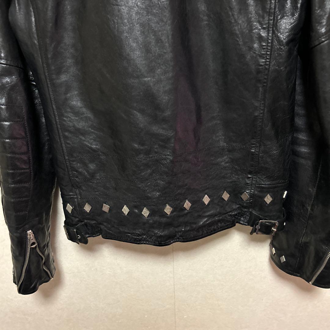 ス*ス様 お値下げ！ゴールデングース　スタッズ付きライダースジャケット　XS