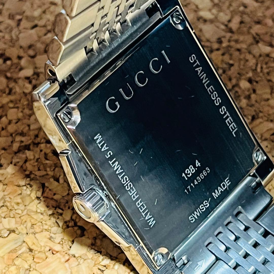 GUCCI Gタイムレス／レクタングル138.4クォーツSS.ブラックフェイス