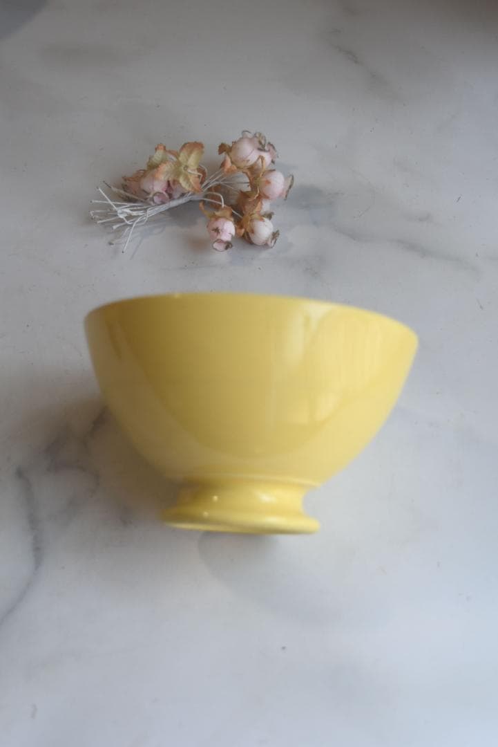 さるりす　可愛い黄釉カフェオレボウル　フランスアンティーク　ジアン