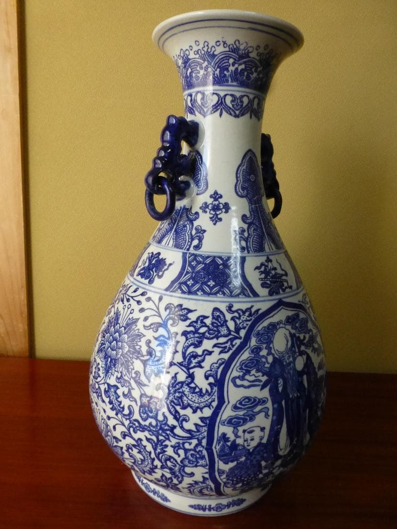 中国花瓶　大清乾隆年製　染付