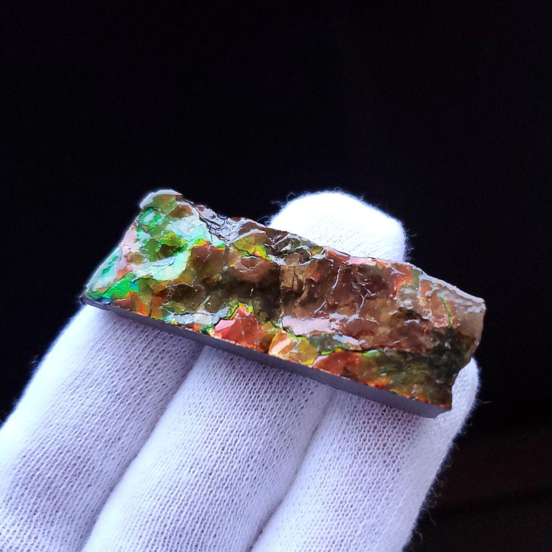 遊色 アンモライト 化石 本物 カナダ産 45.94mm anr8