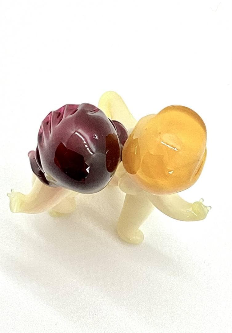 ★FRAGILE,GLASS,FIGURES ガラス製 人形 双子 ヴィンテージ