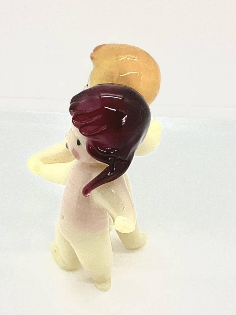 ★FRAGILE,GLASS,FIGURES ガラス製 人形 双子 ヴィンテージ