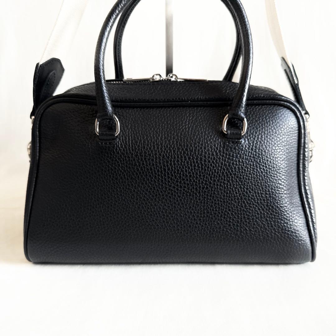 【極美品】クリスチャンヴィラ　ボストンバッグ　レザー　ハンドバッグ　黒