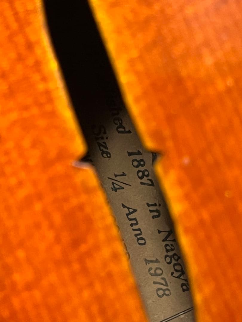 SUZUKIスズキチェロ1/4 分数1887年弓付きケースなし要毛替え