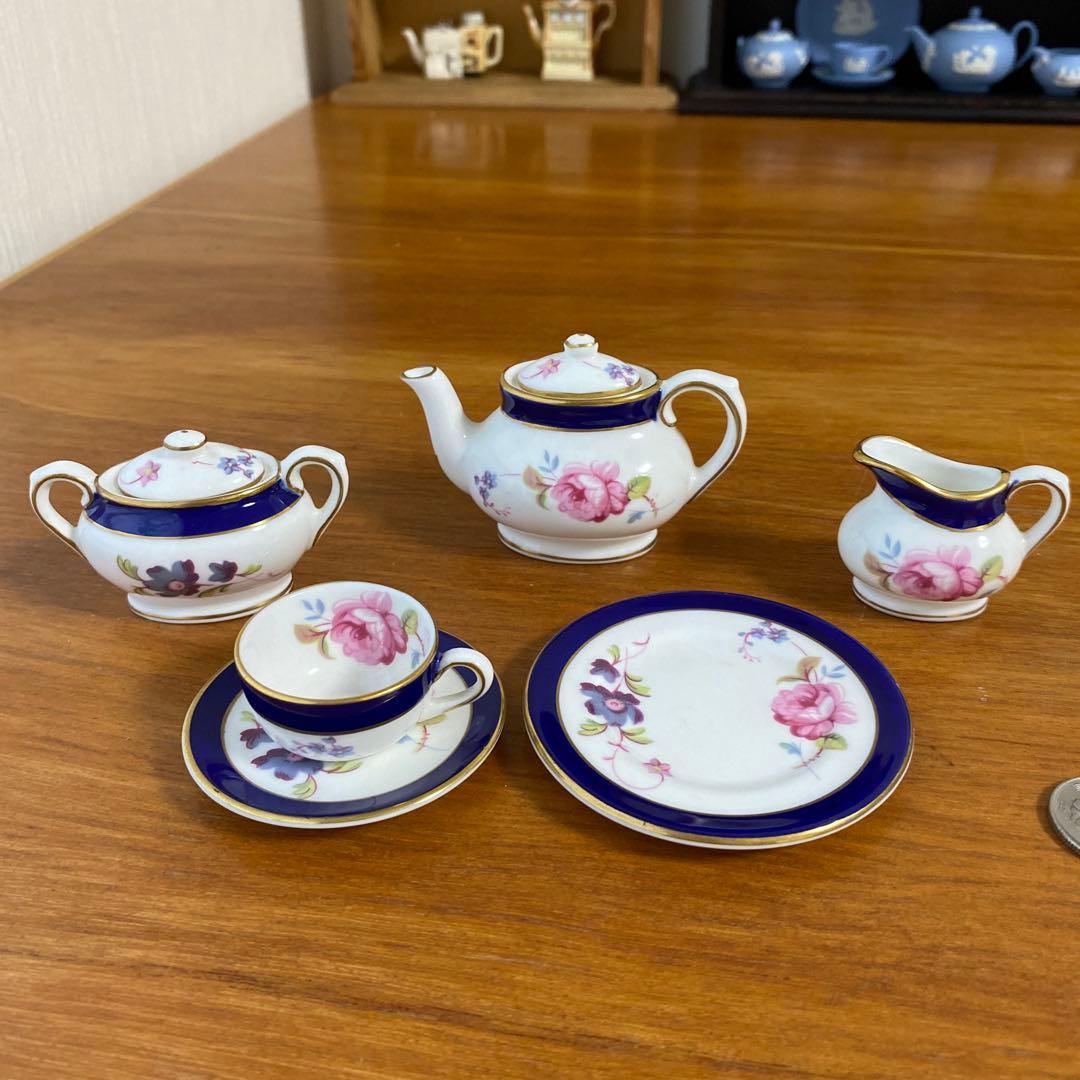 コールポート ミニチュア　コバルト　ローズ　ティーセット　ティタニア　チタニア