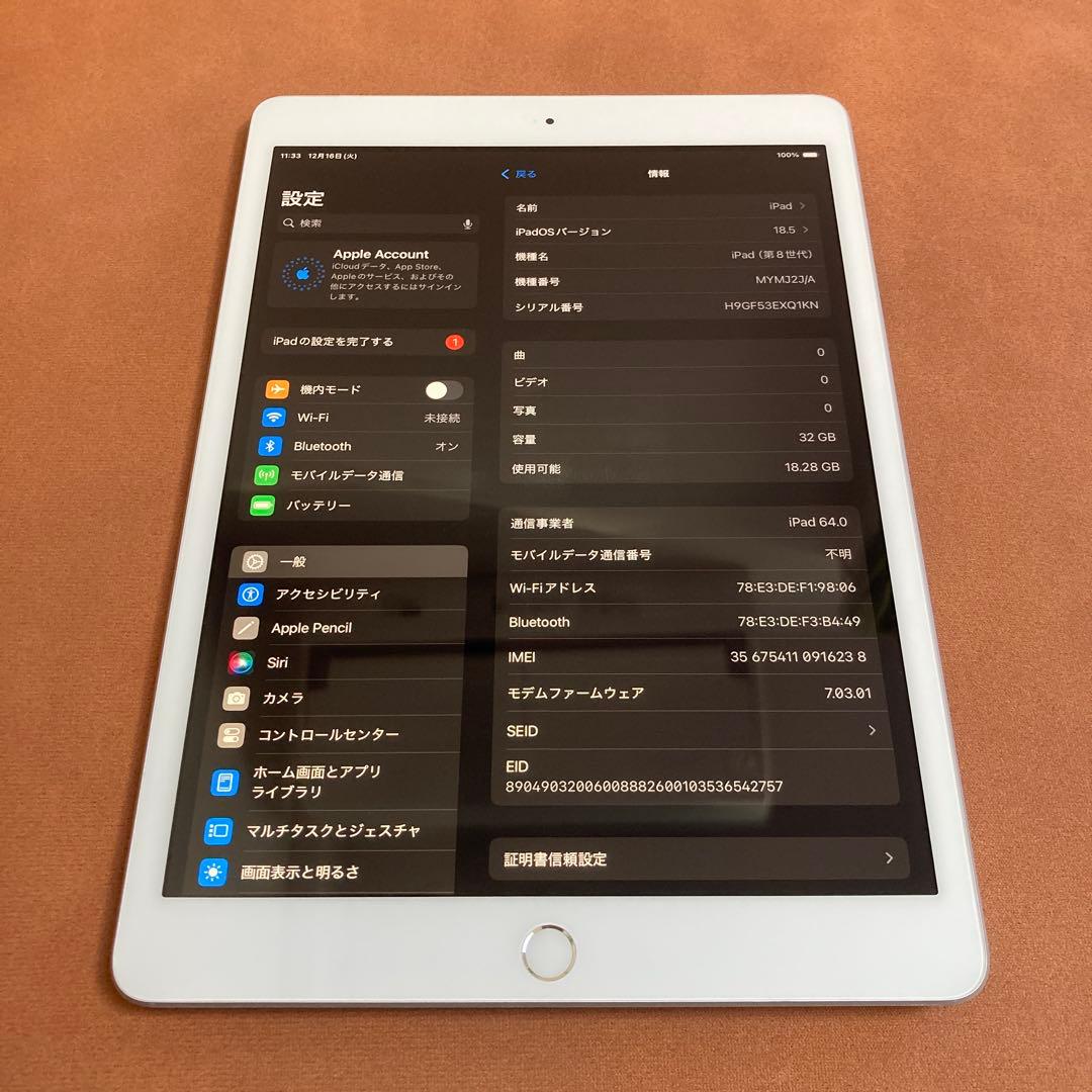 515【早い者勝ち】iPad8 第8世代 32GB SIMフリー☆