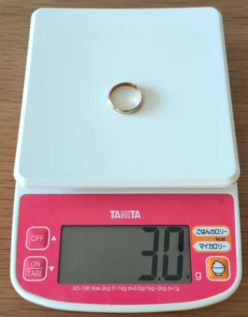 銀座ミワ★K18&Pt900コンビリング☆斜めカット/ヴィンテージ