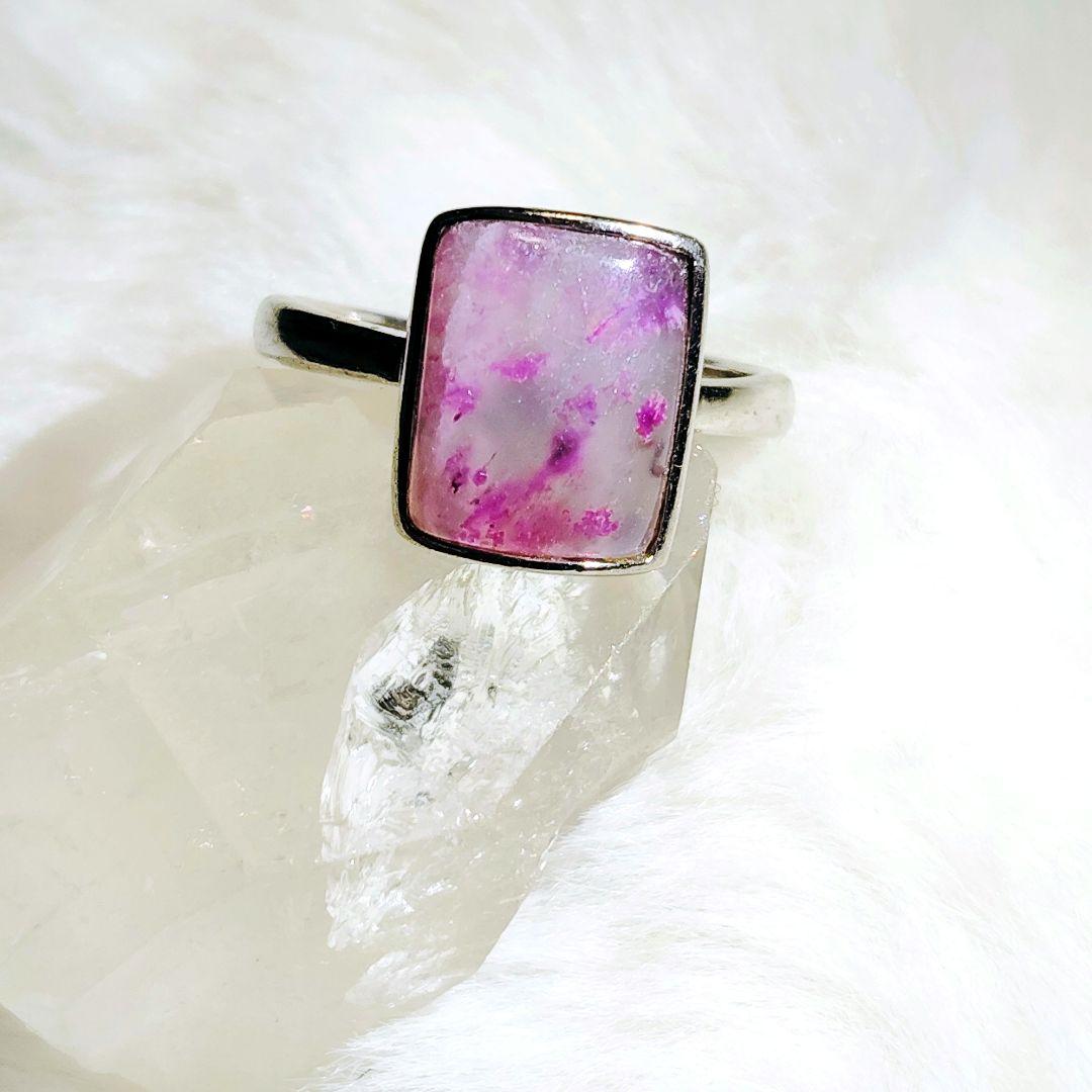 ピンクスギライトシリカ❤スギライトシリカ シルバー925リング フリーサイズ