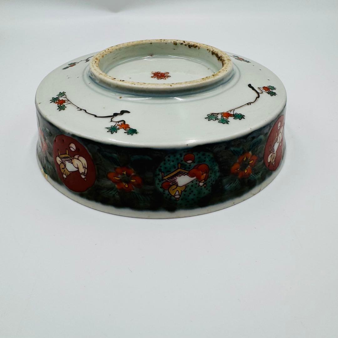 【時代　伊万里焼　鴨に杜若　龍　鳳凰なます皿　四客】食器　料亭　銘々皿　向付