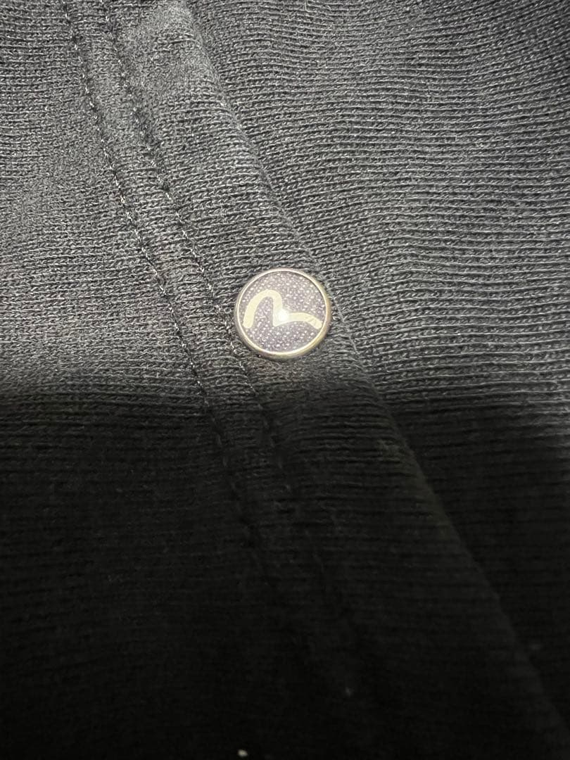 EVISU パーカー　42サイズ　黒カモメ　ブラック　裏起毛　フーディー　刺繍