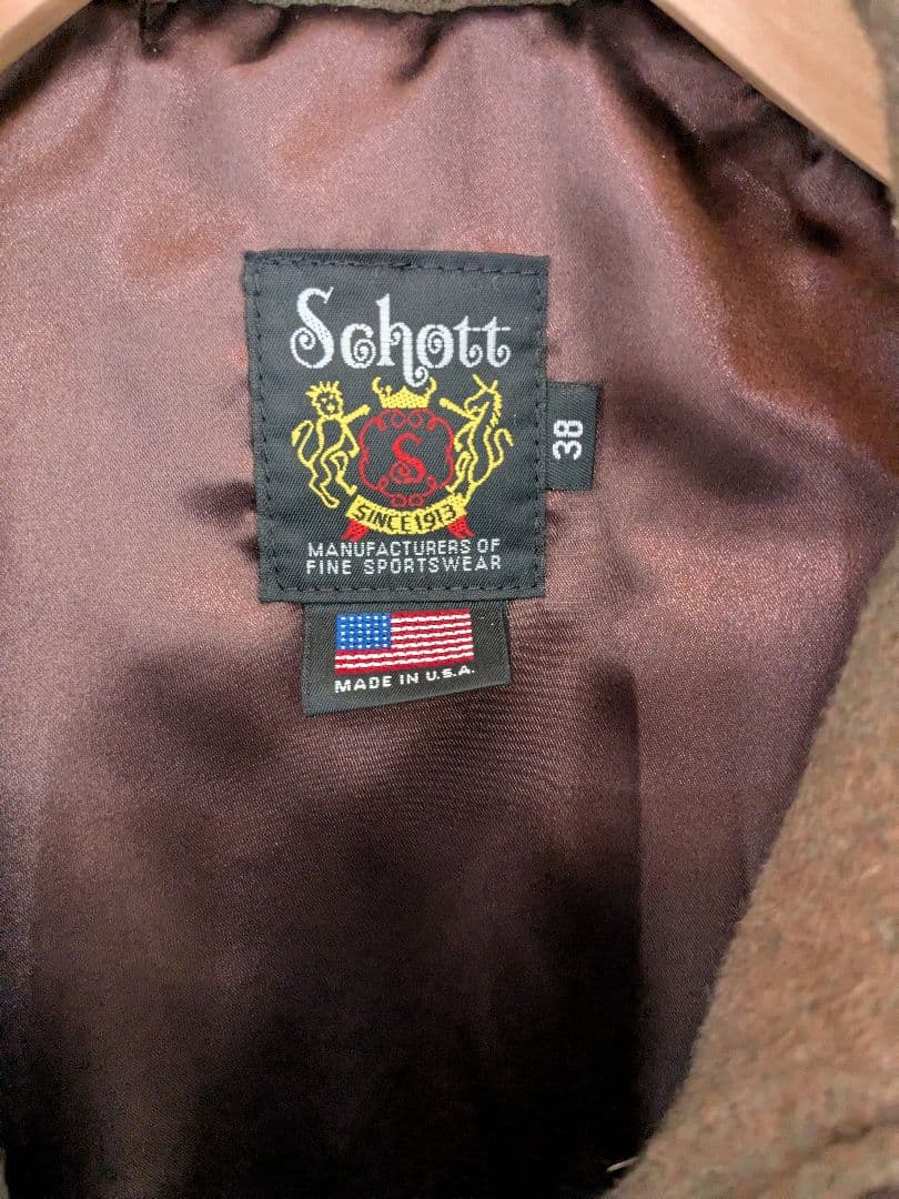 Schott ウールジャケット チェック柄 38