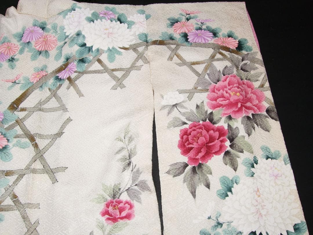 牡丹とダリア 総絞り 振袖フルセット　ｍ3 成人式