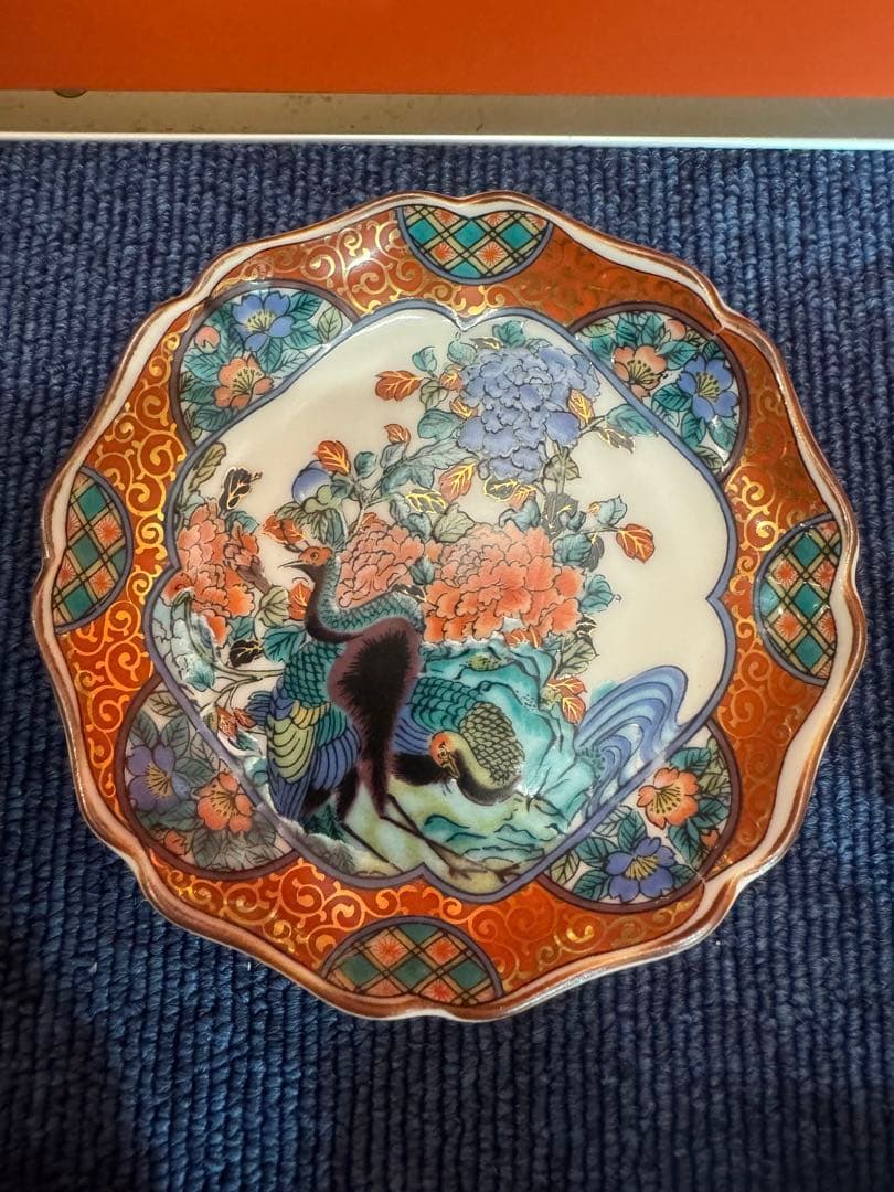 2037 九谷焼  歴代画　皿　5客　未使用