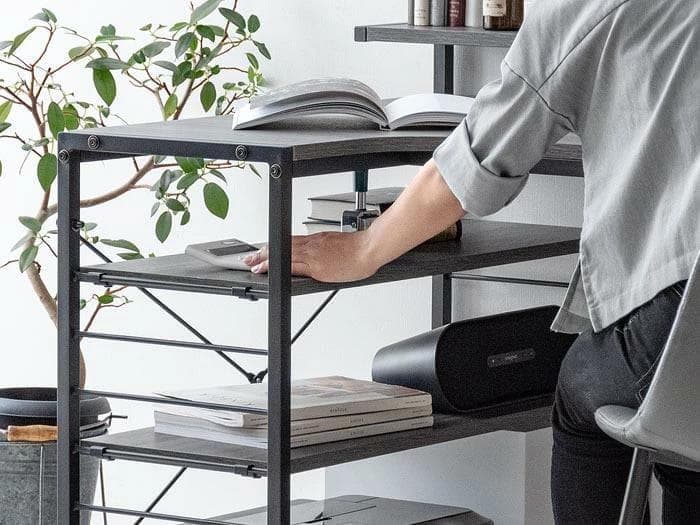 【未開封品】エア・リゾーム パソコンデスク L字 90cm幅 グレー