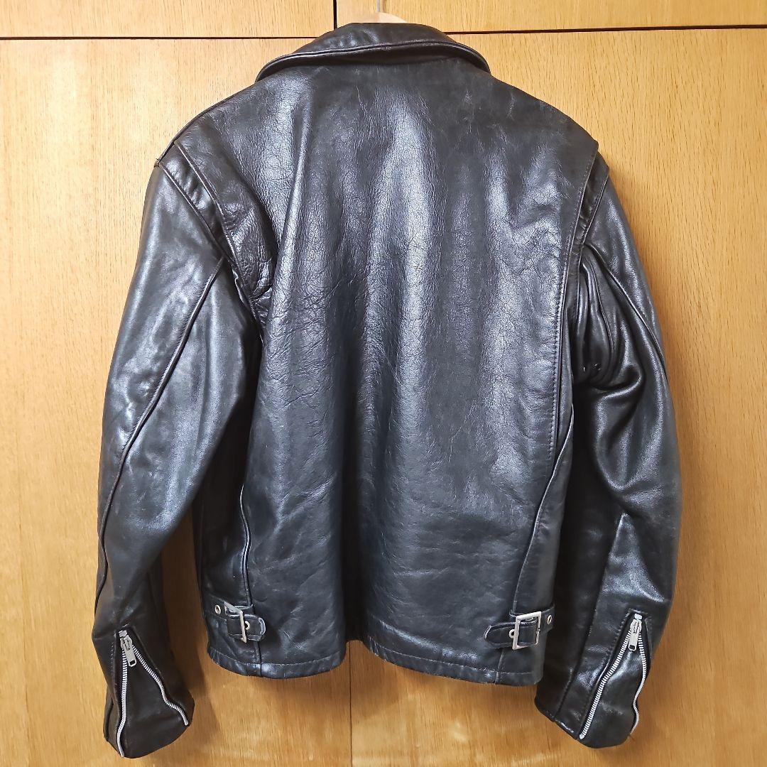 ショット　ブラックレザーシングルライダースジャケット642 サイズ40