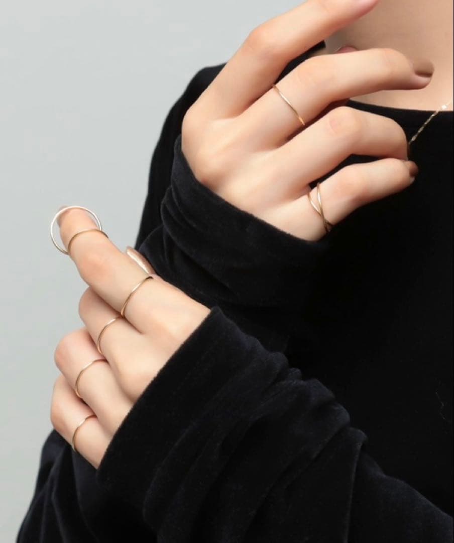 【grâce grace】K10 スキニーリング 11号｜華奢 重ね付け◎ 上品