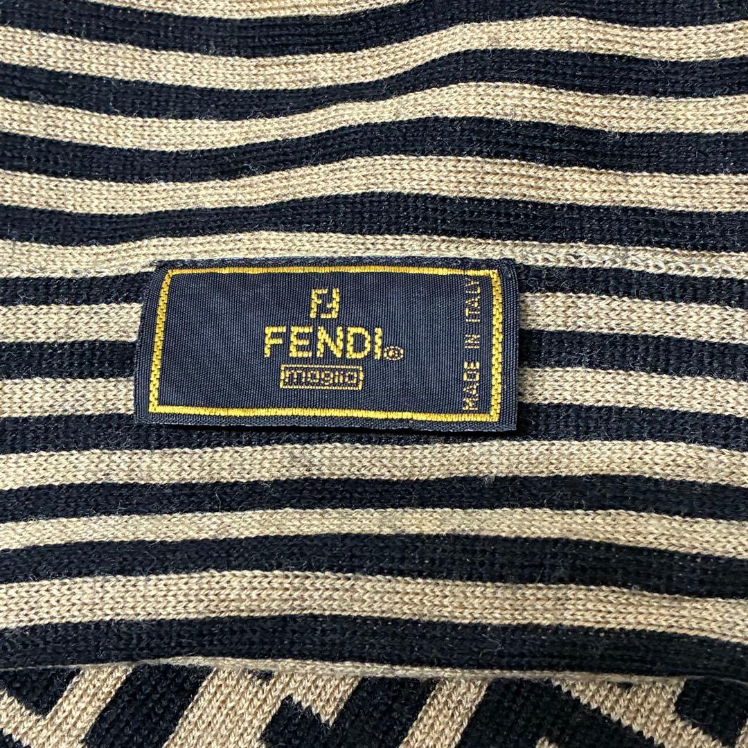 【FENDI】ズッカデザイン ウール素材 ストール マフラー