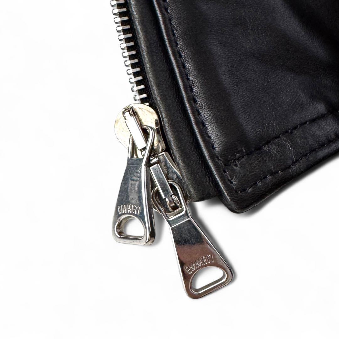 EMMETI エンメティ ライダース ジャケット 羊革 黒 44 S〜M程