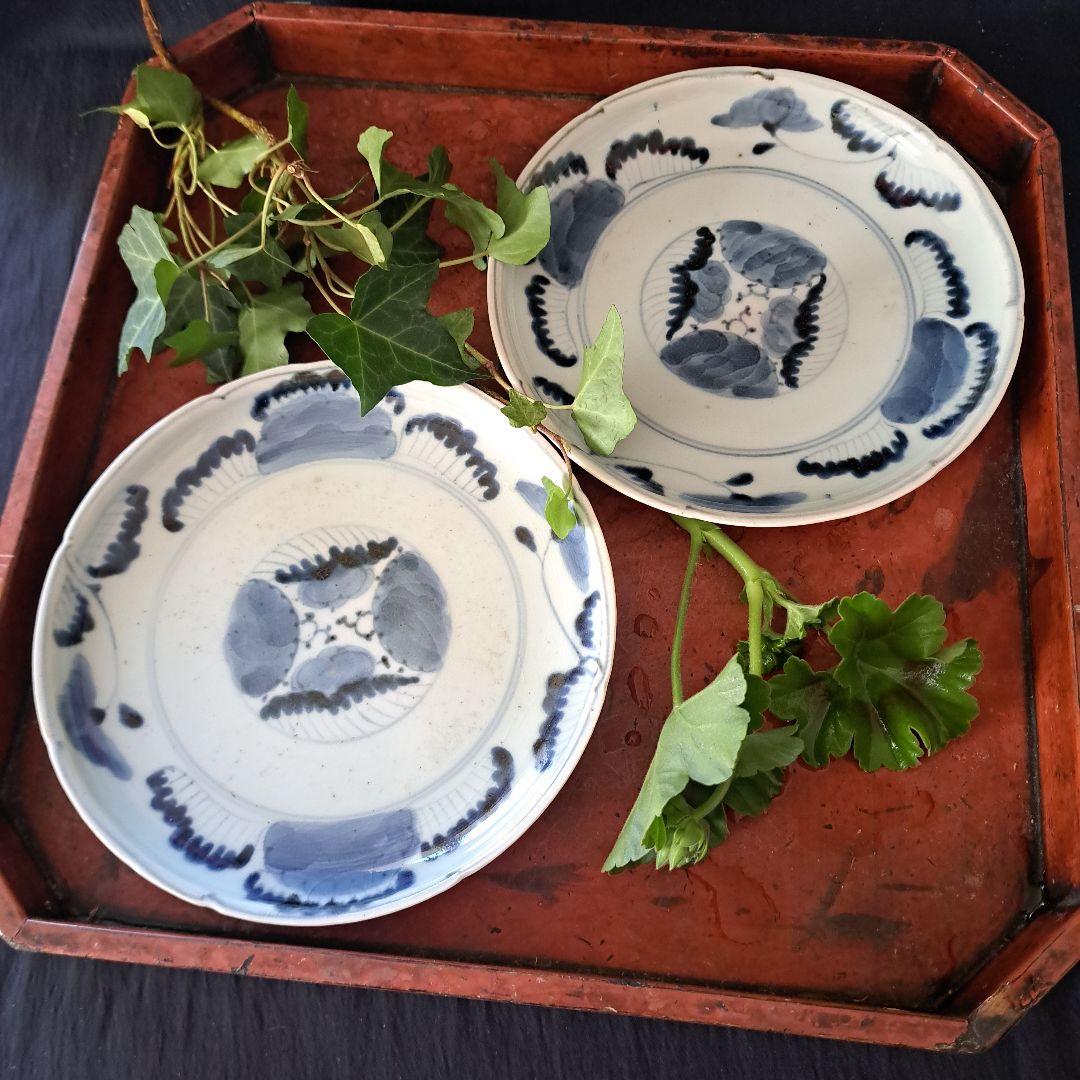 「江戸のお皿を食卓に！」 古伊万里染付皿(直径18cm ) 4客セット 骨董アン