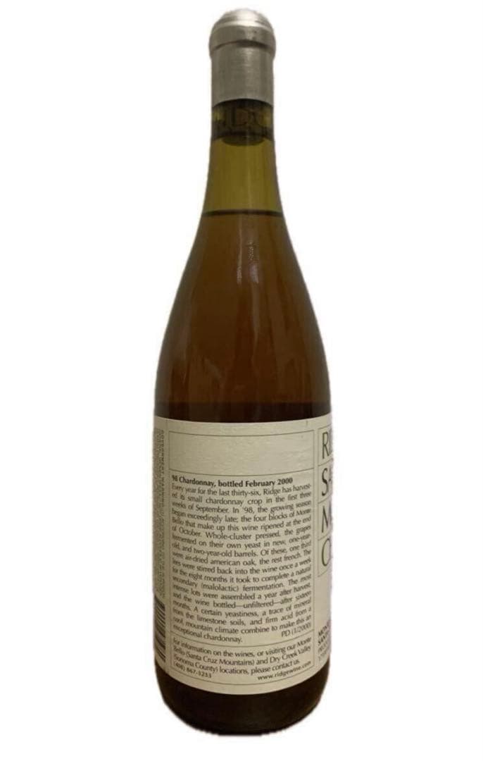 リッジ・サンタクルーズ・マウンテンズ・シャルドネ 1998 モンテベロ ワイン白