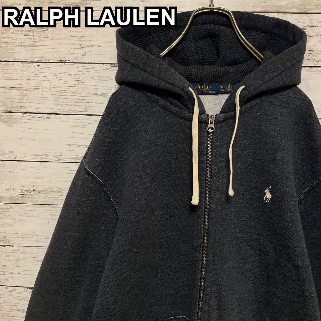 1002【人気XLサイズ】ラルフローレン♤刺繍ロゴ　パーカー　希少　即完売　美品