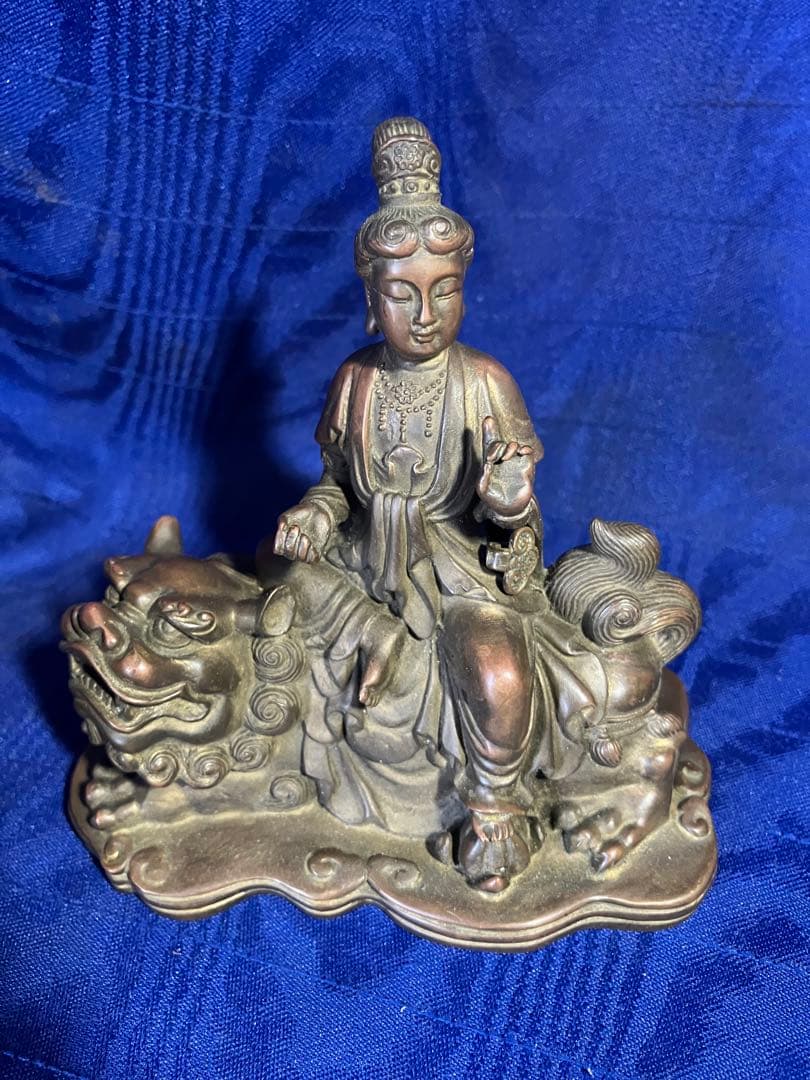 観音様　獅子　銅　真鍮　観音菩薩　仏像
