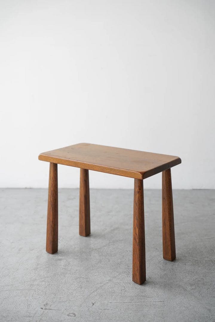 無垢オーク材のヴィンテージ サイドテーブル スツール