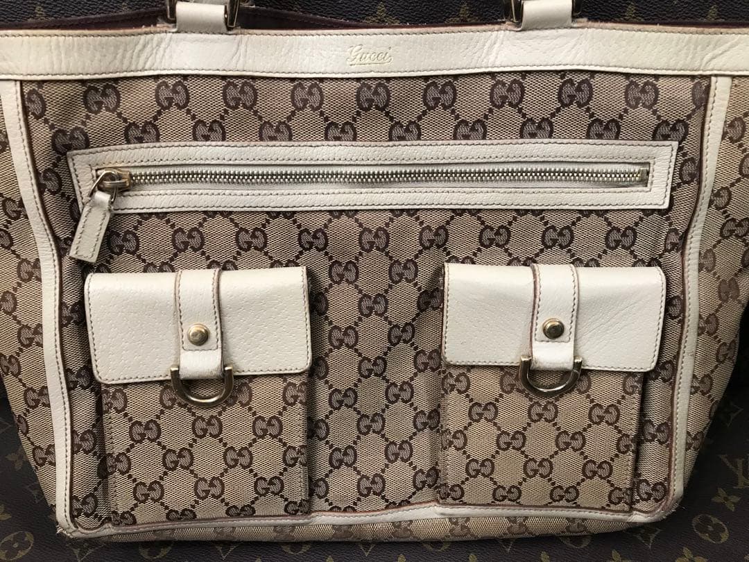 人気商品、GUCCI、146247、アビーラインwポケットGG柄トートショルダー